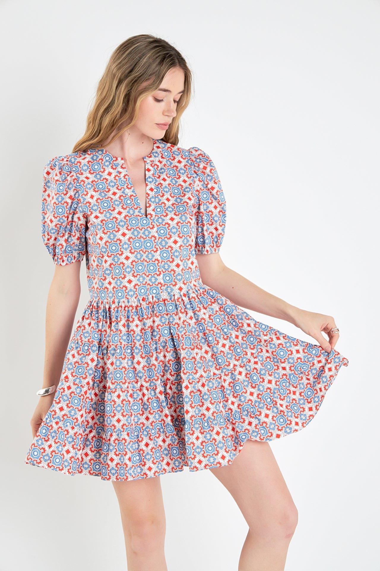 ENGLISH FACTORY - Print Puff Sleeve Mini Dress - DRESSES available at Objectrare