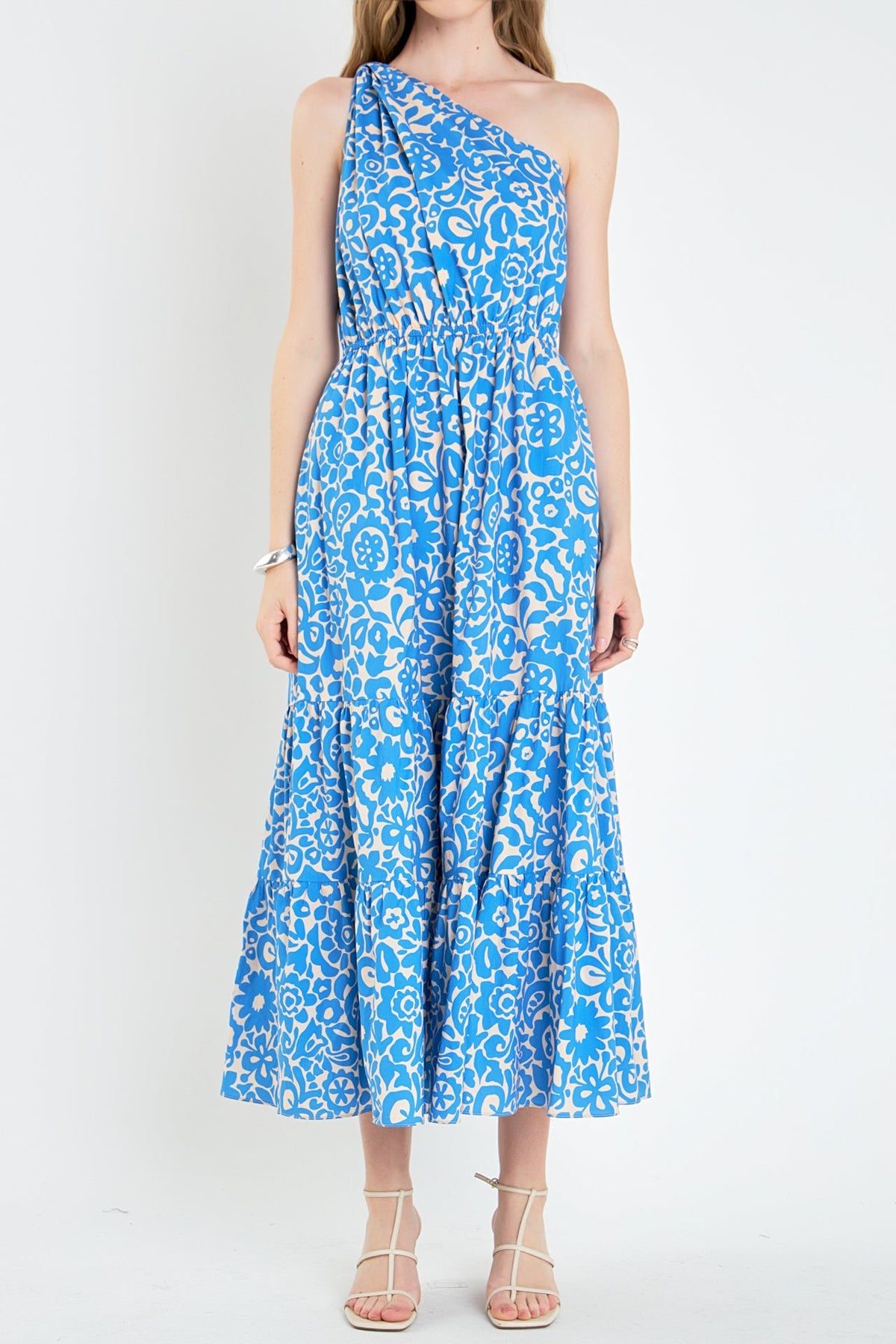 ENGLISH FACTORY - One Shoulder Print Maxi Dress - DRESSES available at Objectrare