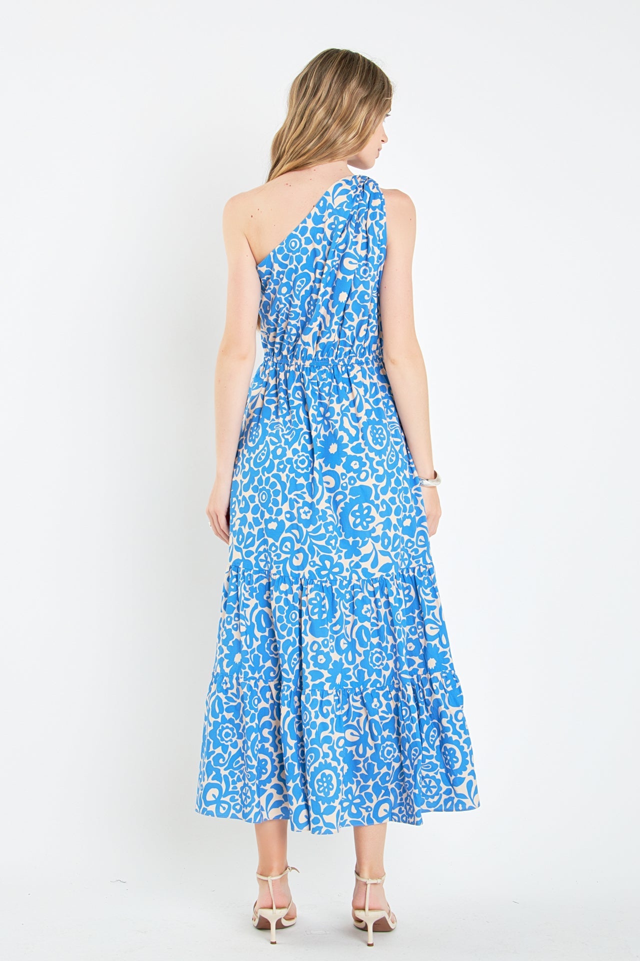 One Shoulder Print Maxi Dress