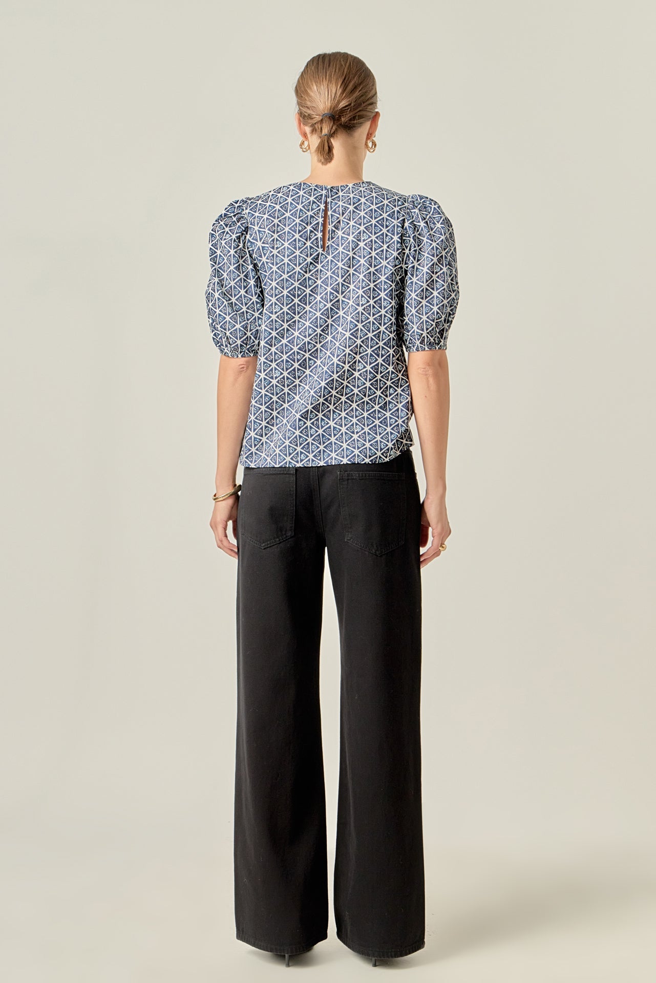 ENGLISH FACTORY - Print Puff Sleeve Top - TOPS available at Objectrare