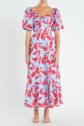 ENGLISH FACTORY - Print Back Bow tie Maxi Dress - DRESSES available at Objectrare