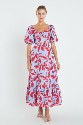 ENGLISH FACTORY - Print Back Bow tie Maxi Dress - DRESSES available at Objectrare