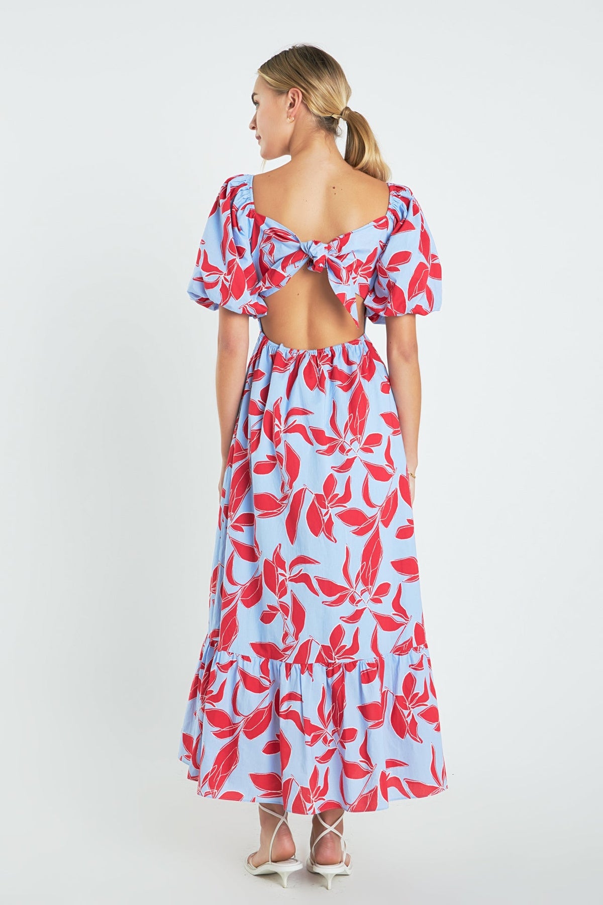 ENGLISH FACTORY - Print Back Bow tie Maxi Dress - DRESSES available at Objectrare