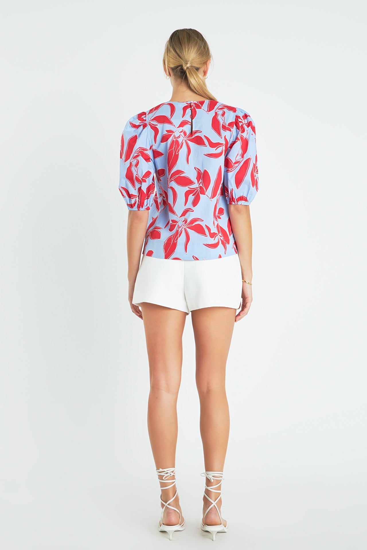 ENGLISH FACTORY - Print Puff Sleeve Top - TOPS available at Objectrare