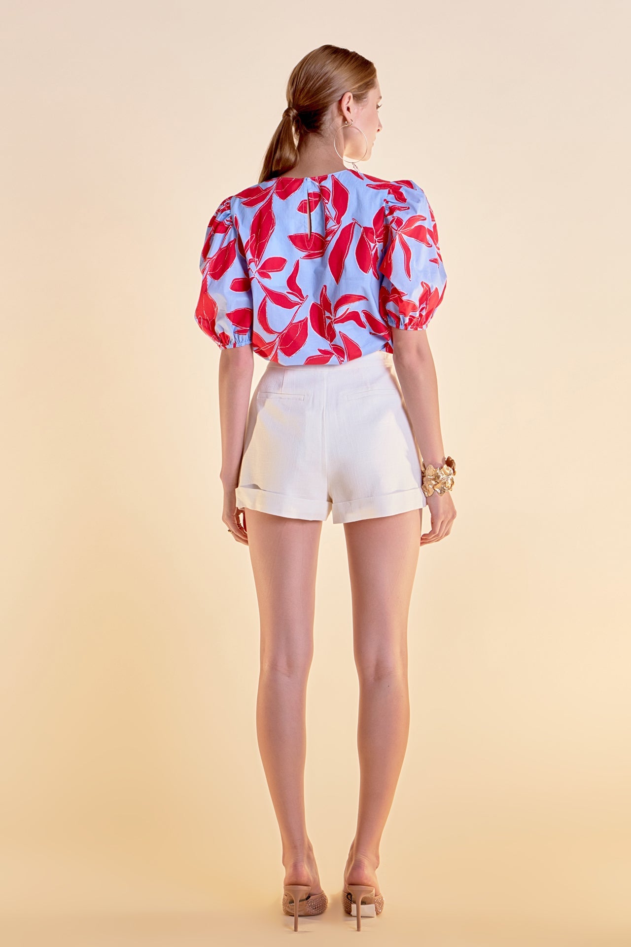 ENGLISH FACTORY - English Factory - Floral Print Puff Short Sleeve Top - TOPS available at Objectrare