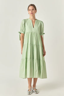 ENGLISH FACTORY - Print V Neck Midi Dress - DRESSES available at Objectrare