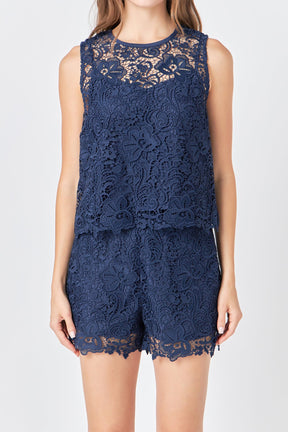 ENDLESS ROSE - Deco Lace Sleeveless Top - TOPS available at Objectrare