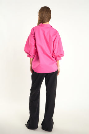 ENDLESS ROSE - Endless Rose - Blouson Sleeve Collared Shirt - SHIRTS & BLOUSES available at Objectrare