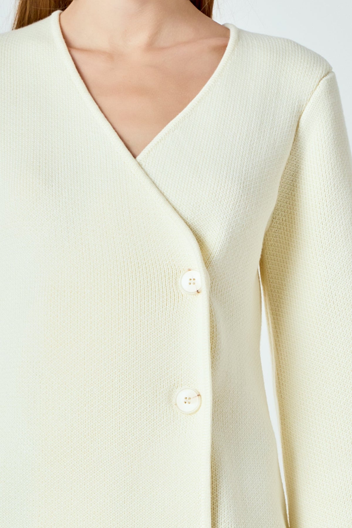ENDLESS ROSE - 2 Button Cinched Sweater Cardigan - SWEATERS & KNITS available at Objectrare