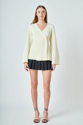 ENDLESS ROSE - 2 Button Cinched Sweater Cardigan - SWEATERS & KNITS available at Objectrare