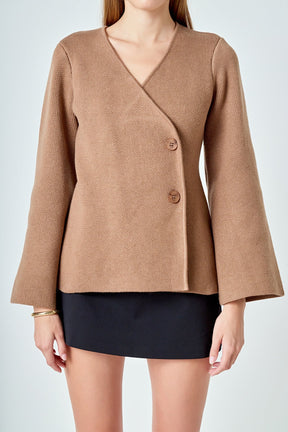 ENDLESS ROSE - 2 Button Cinched Sweater Cardigan - SWEATERS & KNITS available at Objectrare