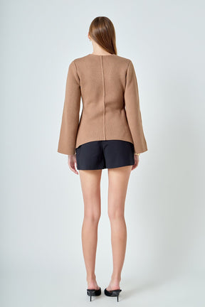 ENDLESS ROSE - 2 Button Cinched Sweater Cardigan - SWEATERS & KNITS available at Objectrare