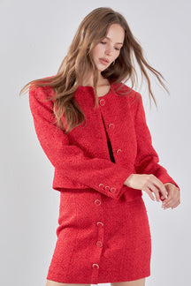 ENDLESS ROSE - Tweed Buttoned Jacket - JACKETS available at Objectrare