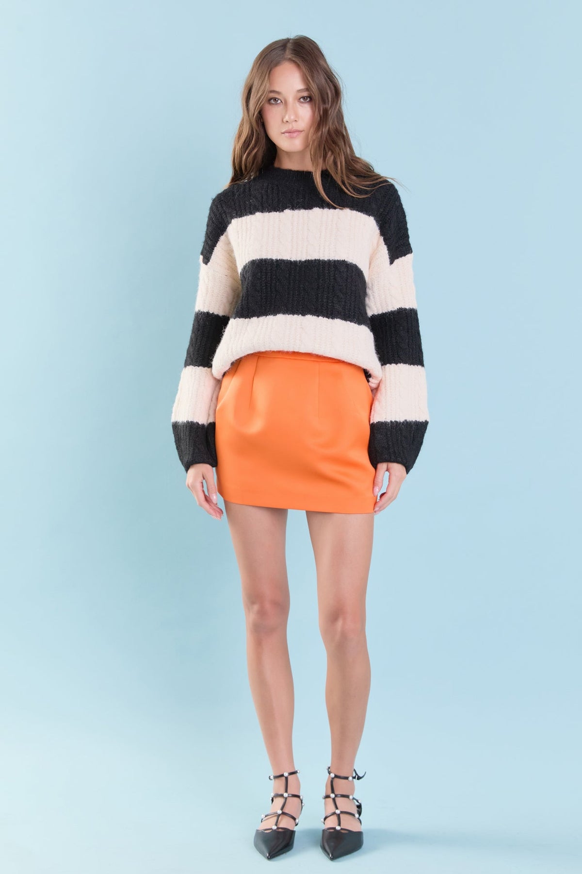 ENDLESS ROSE - Satin Pintucked Mini Skirt - SKIRTS available at Objectrare