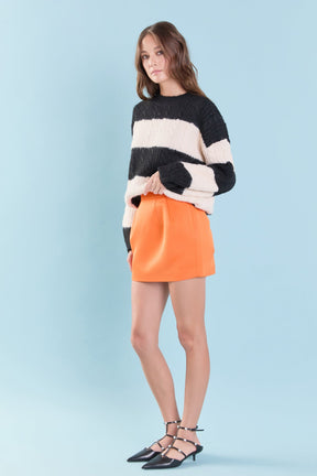 ENDLESS ROSE - Satin Pintucked Mini Skirt - SKIRTS available at Objectrare