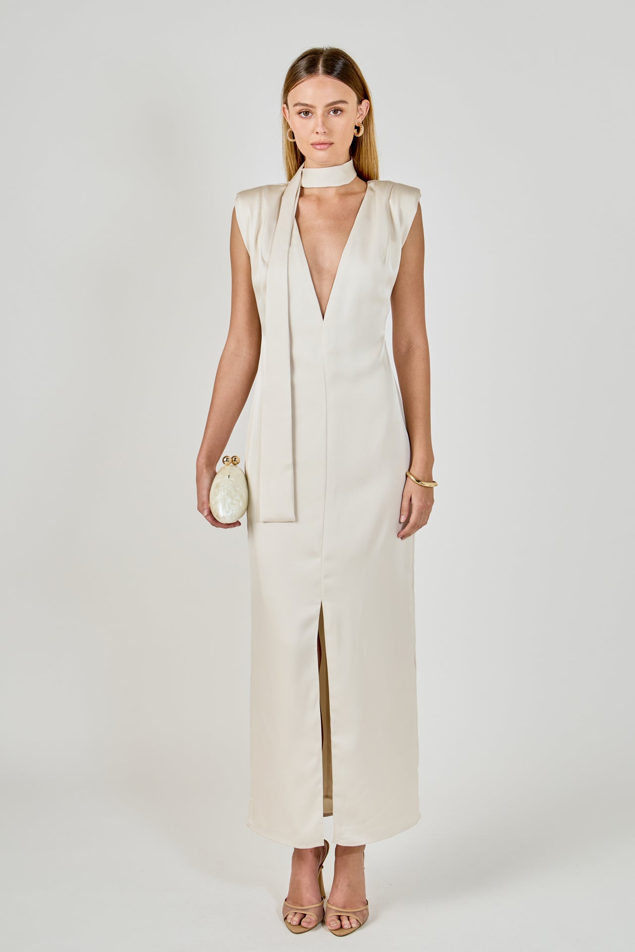 ENDLESS ROSE - Deep V Maxi Dress - DRESSES available at Objectrare