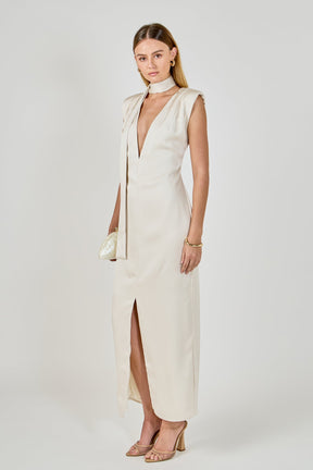 ENDLESS ROSE - Deep V Maxi Dress - DRESSES available at Objectrare