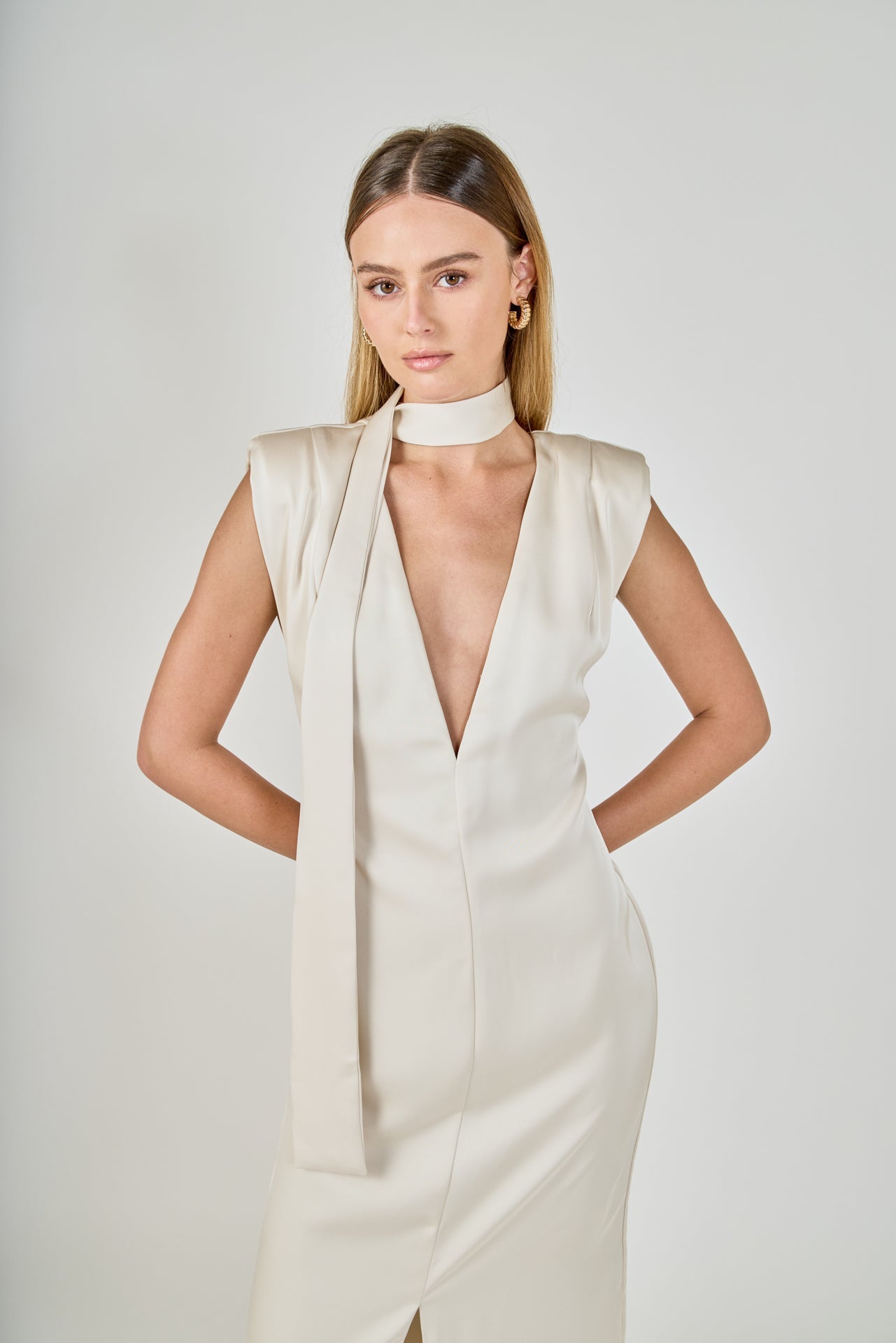 ENDLESS ROSE - Deep V Maxi Dress - DRESSES available at Objectrare
