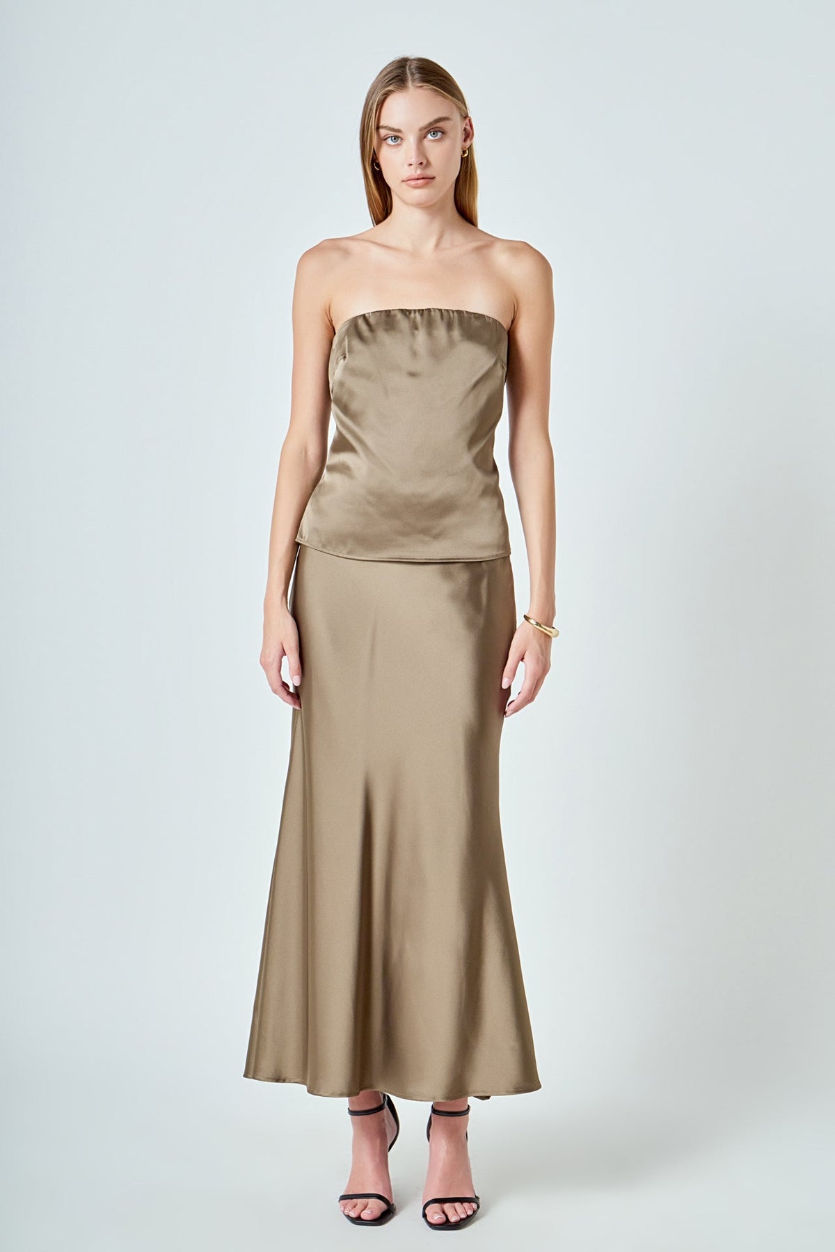 ENDLESS ROSE - Satin Strapless Top - TOPS available at Objectrare