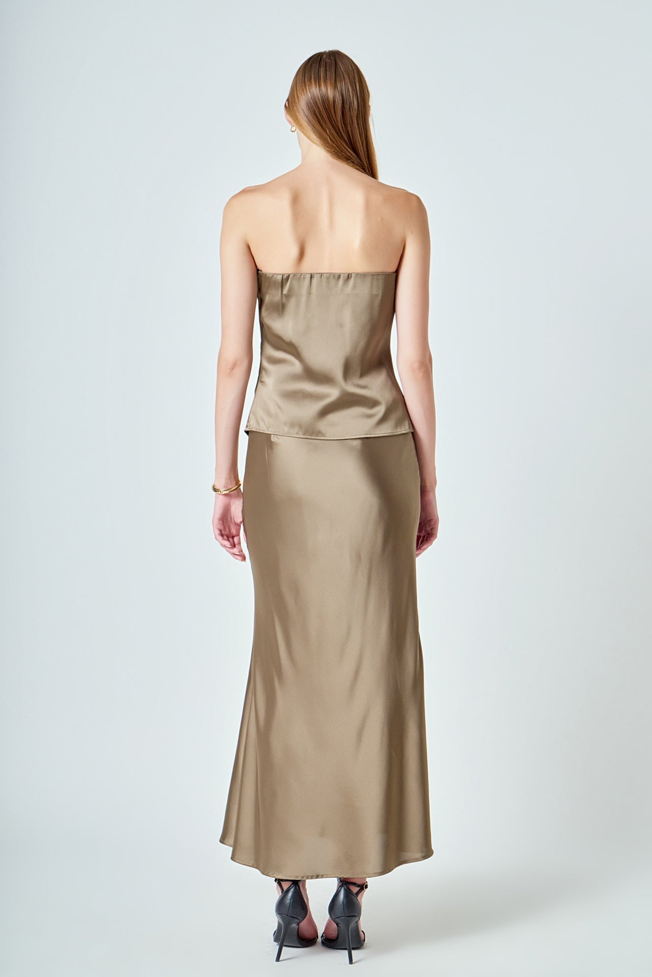 ENDLESS ROSE - Satin Strapless Top - TOPS available at Objectrare