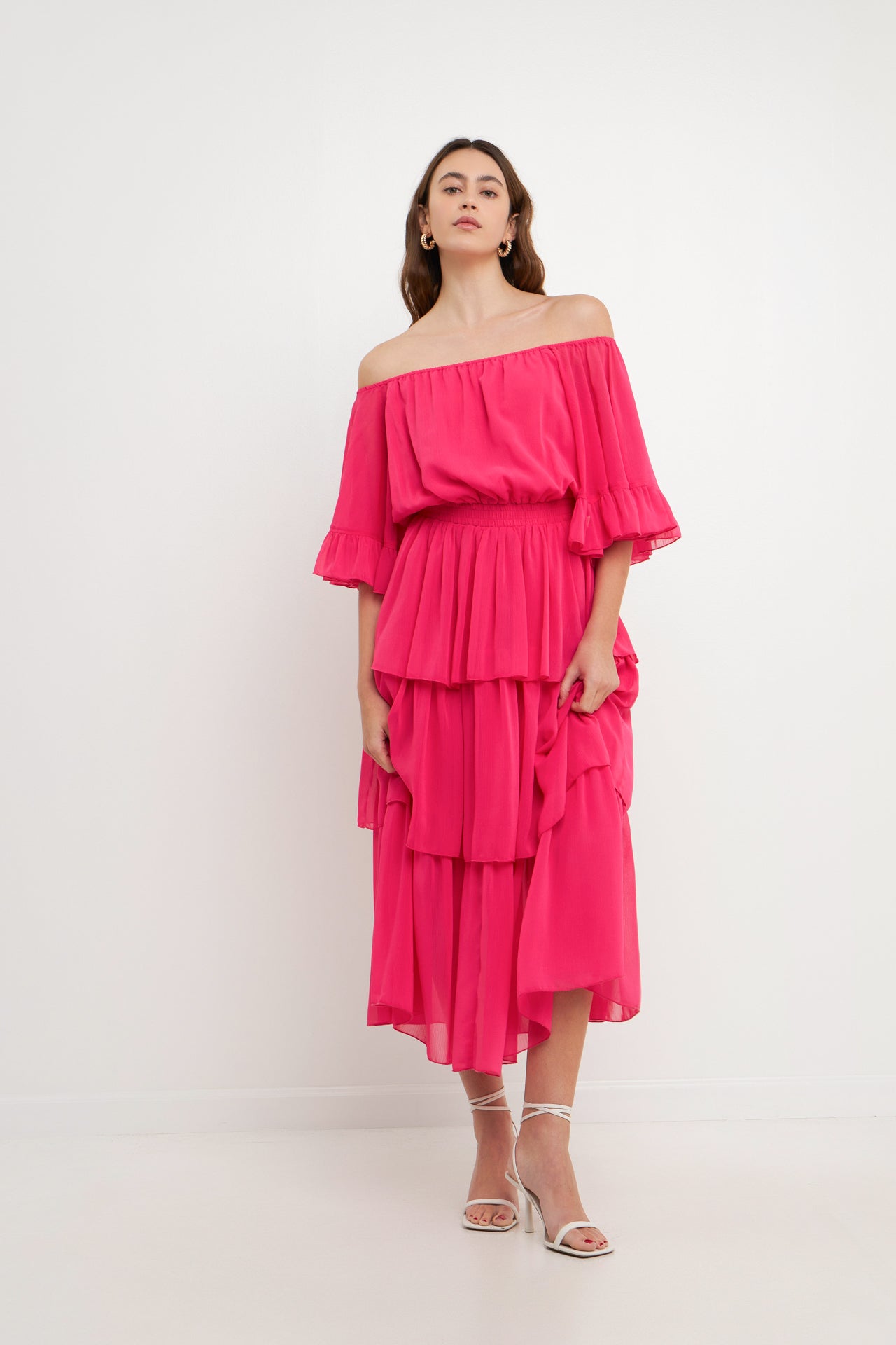 Off-The-Shoulder Tiered Maxi Dress
