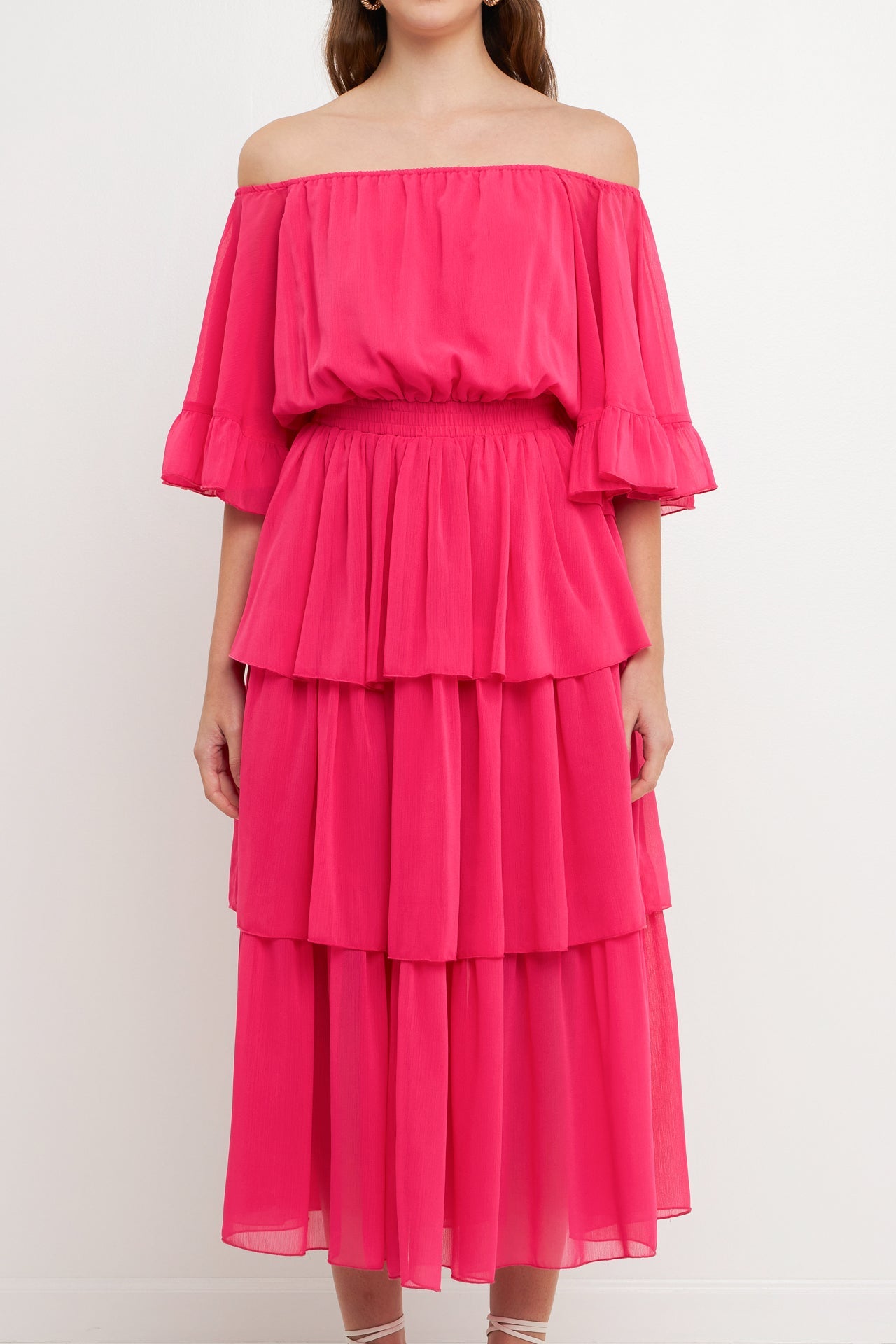 Endless Rose - Off-The-Shoulder Tiered Maxi Dress