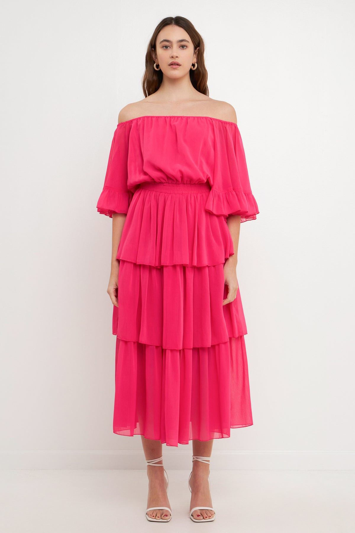 Endless Rose - Off-The-Shoulder Tiered Maxi Dress