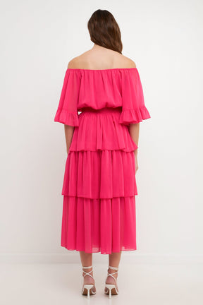 Endless Rose - Off-The-Shoulder Tiered Maxi Dress