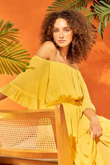 Off-The-Shoulder Tiered Maxi Dress