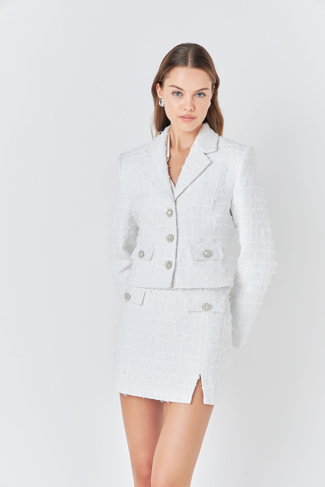 ENDLESS ROSE - Tweed Short Jacket - JACKETS available at Objectrare