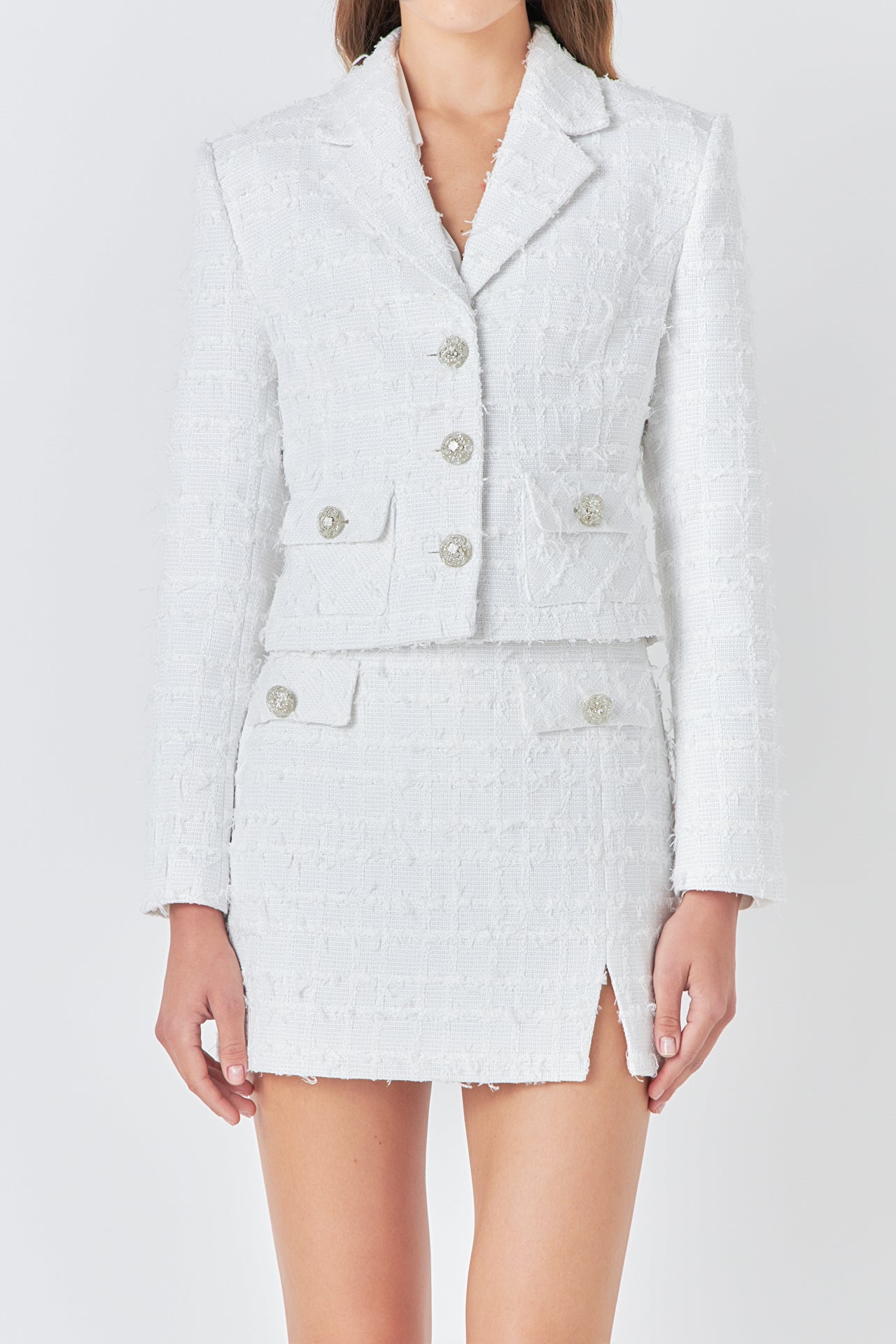 ENDLESS ROSE - Tweed Short Jacket - JACKETS available at Objectrare