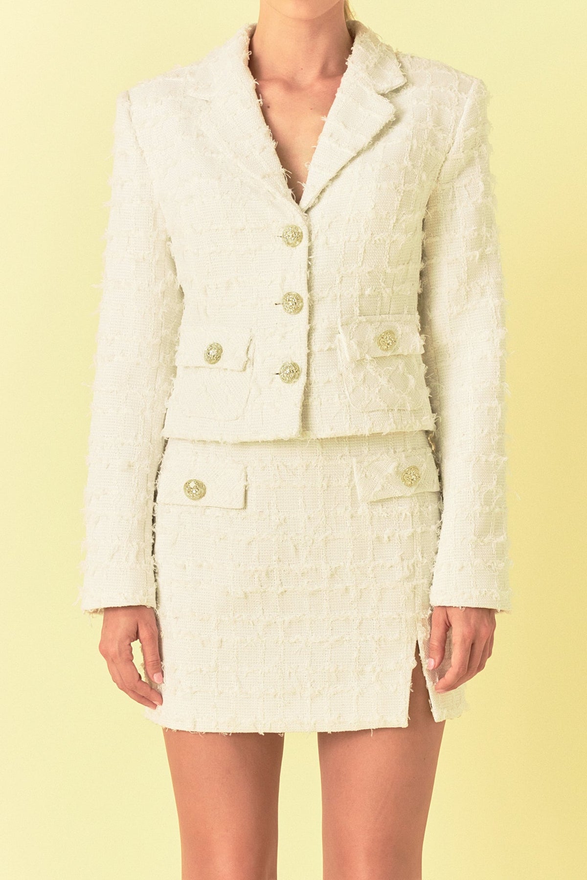 ENDLESS ROSE - Tweed Short Jacket - JACKETS available at Objectrare