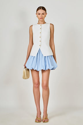ENDLESS ROSE - High Waisted Bubble Mini Skirt - SKIRTS available at Objectrare