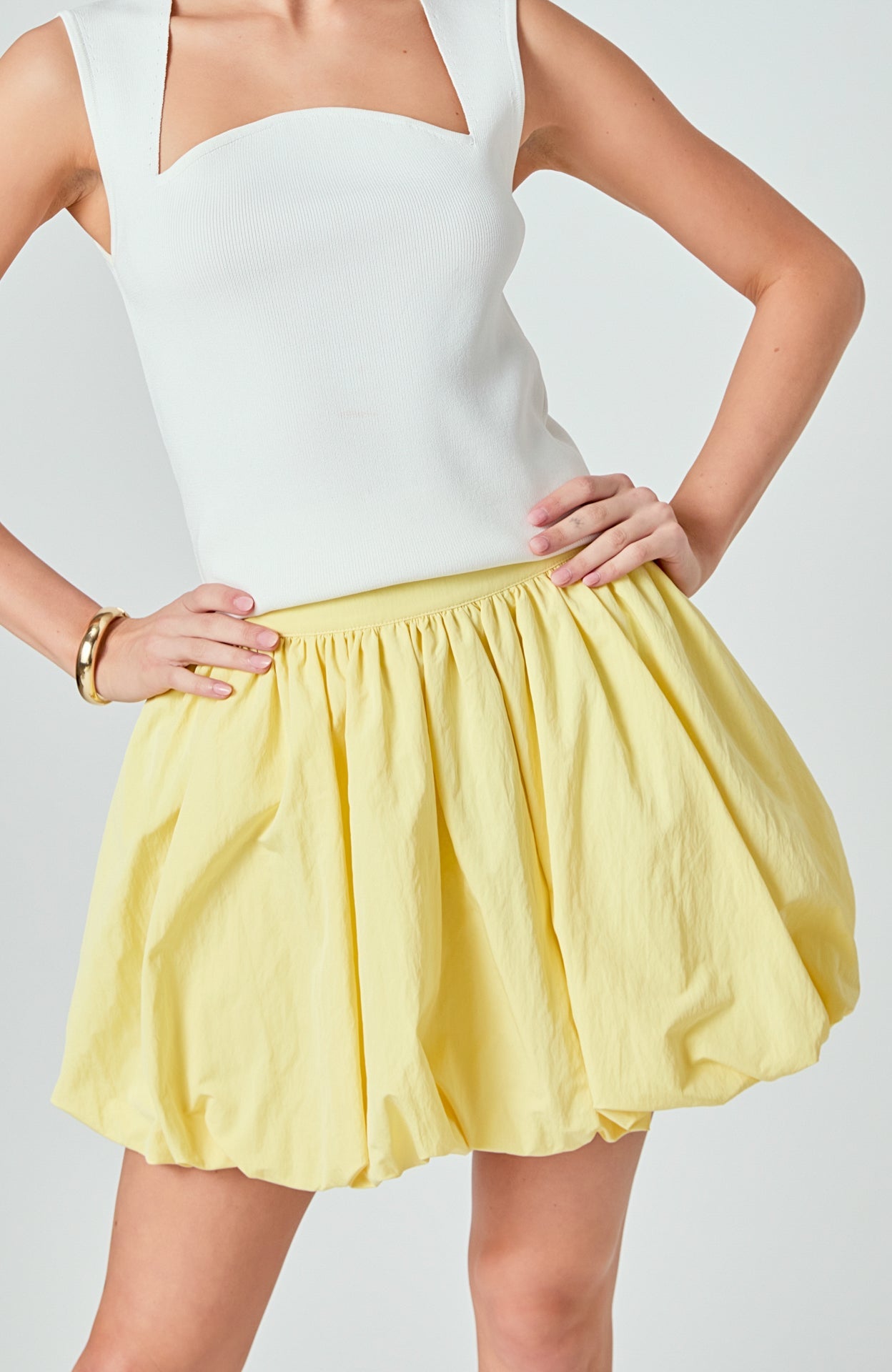 ENDLESS ROSE - High Waisted Bubble Mini Skirt - SKIRTS available at Objectrare