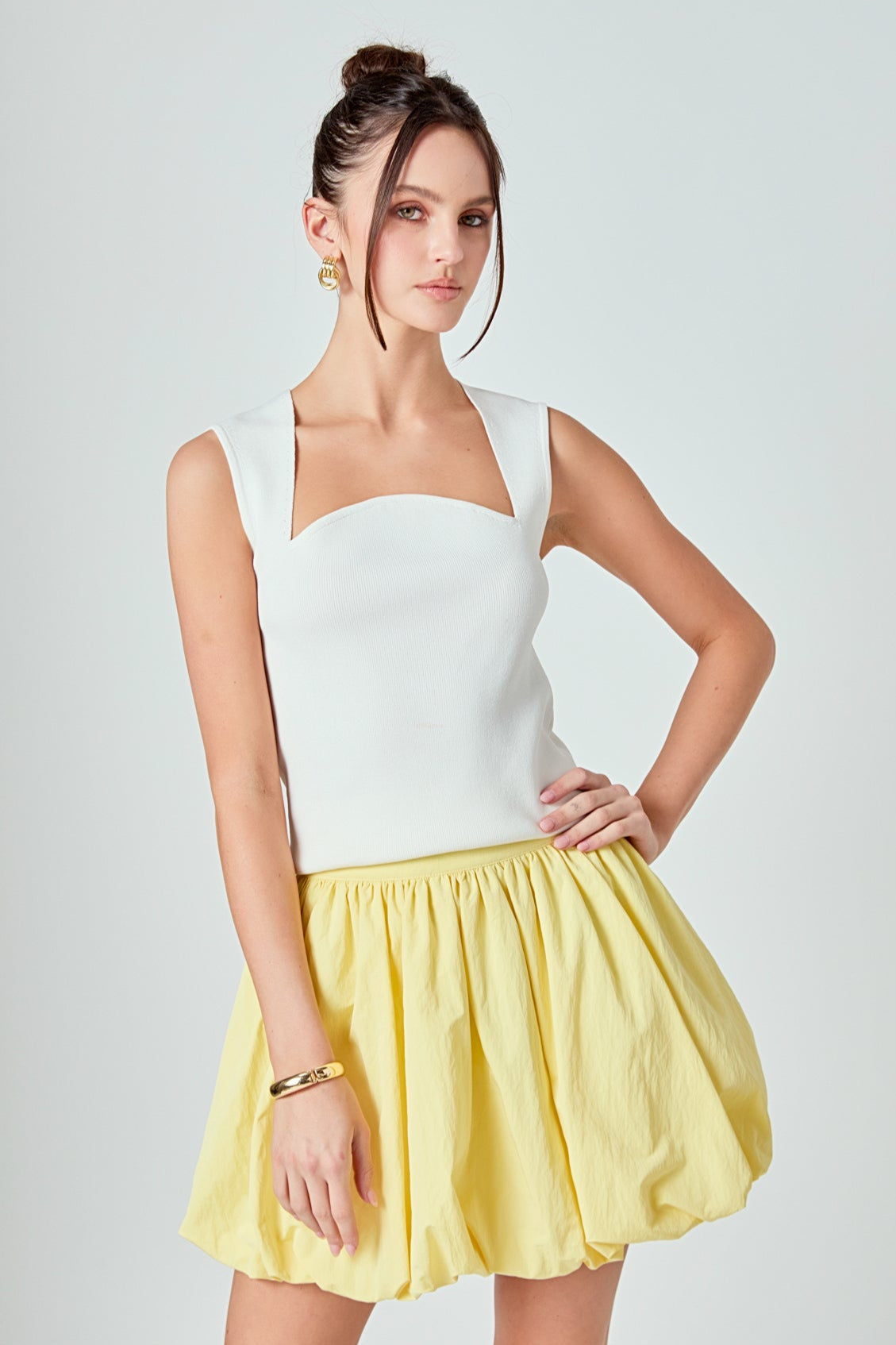 ENDLESS ROSE - Noa High Waisted Bubble Mini Skirt - SKIRTS available at Objectrare
