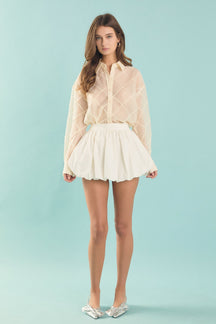 ENDLESS ROSE - Noa High Waisted Bubble Mini Skirt - SKIRTS available at Objectrare