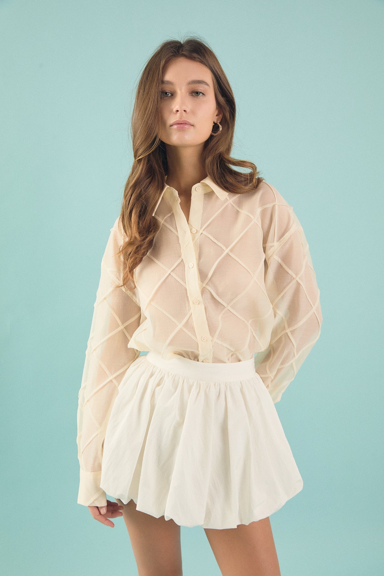 ENDLESS ROSE - Noa High Waisted Bubble Mini Skirt - SKIRTS available at Objectrare