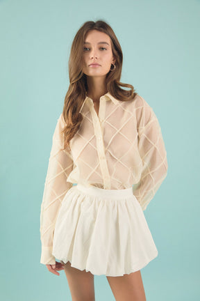 ENDLESS ROSE - Noa High Waisted Bubble Mini Skirt - SKIRTS available at Objectrare
