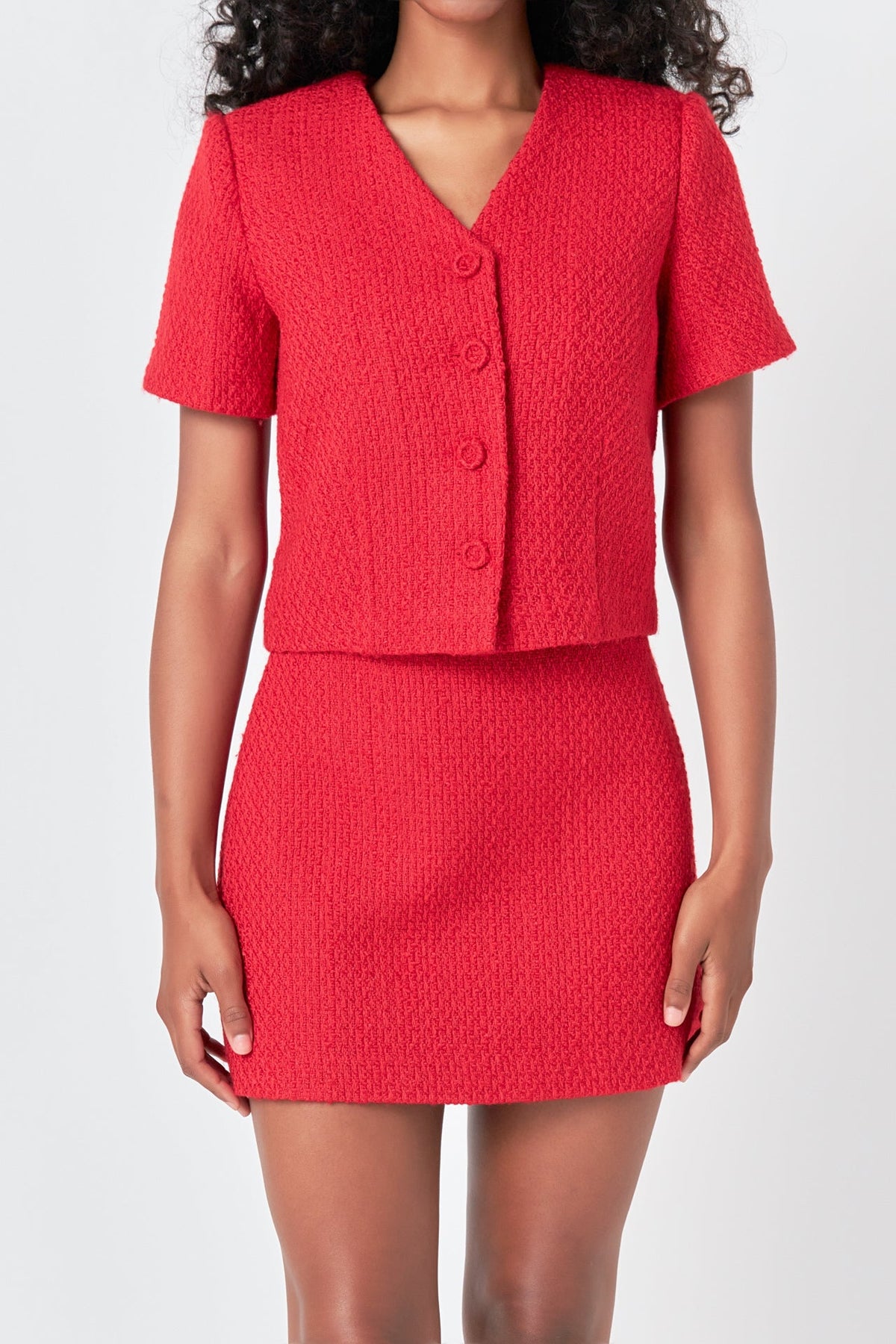 ENDLESS ROSE - Tweed Short Sleeve Top - TOPS available at Objectrare