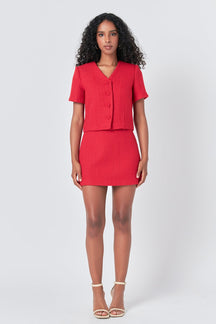 Tweed Short Sleeve Top