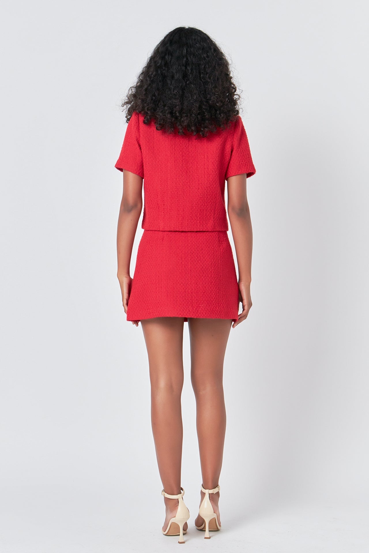 ENDLESS ROSE - Tweed Short Sleeve Top - TOPS available at Objectrare
