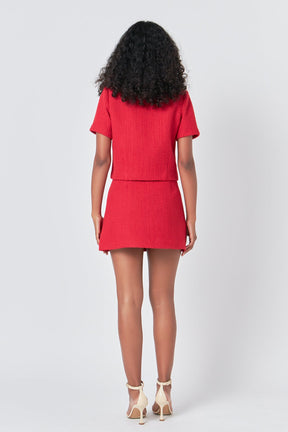 ENDLESS ROSE - Tweed Short Sleeve Top - TOPS available at Objectrare
