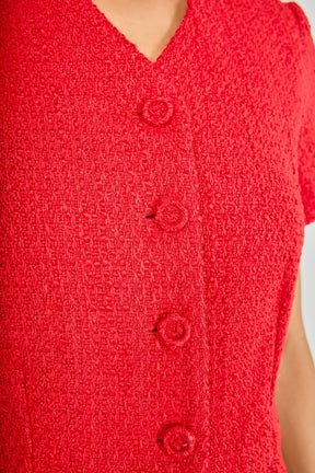 ENDLESS ROSE - Tweed Short Sleeve Top - TOPS available at Objectrare