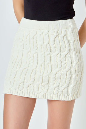 ENDLESS ROSE - Cable Knit Mini Skirt - SKIRTS available at Objectrare