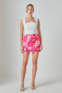 ENDLESS ROSE - Floral Embroidered Skirt - SKIRTS available at Objectrare