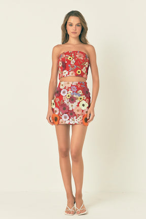 ENDLESS ROSE - Floral Embroidered Skirt - SKIRTS available at Objectrare