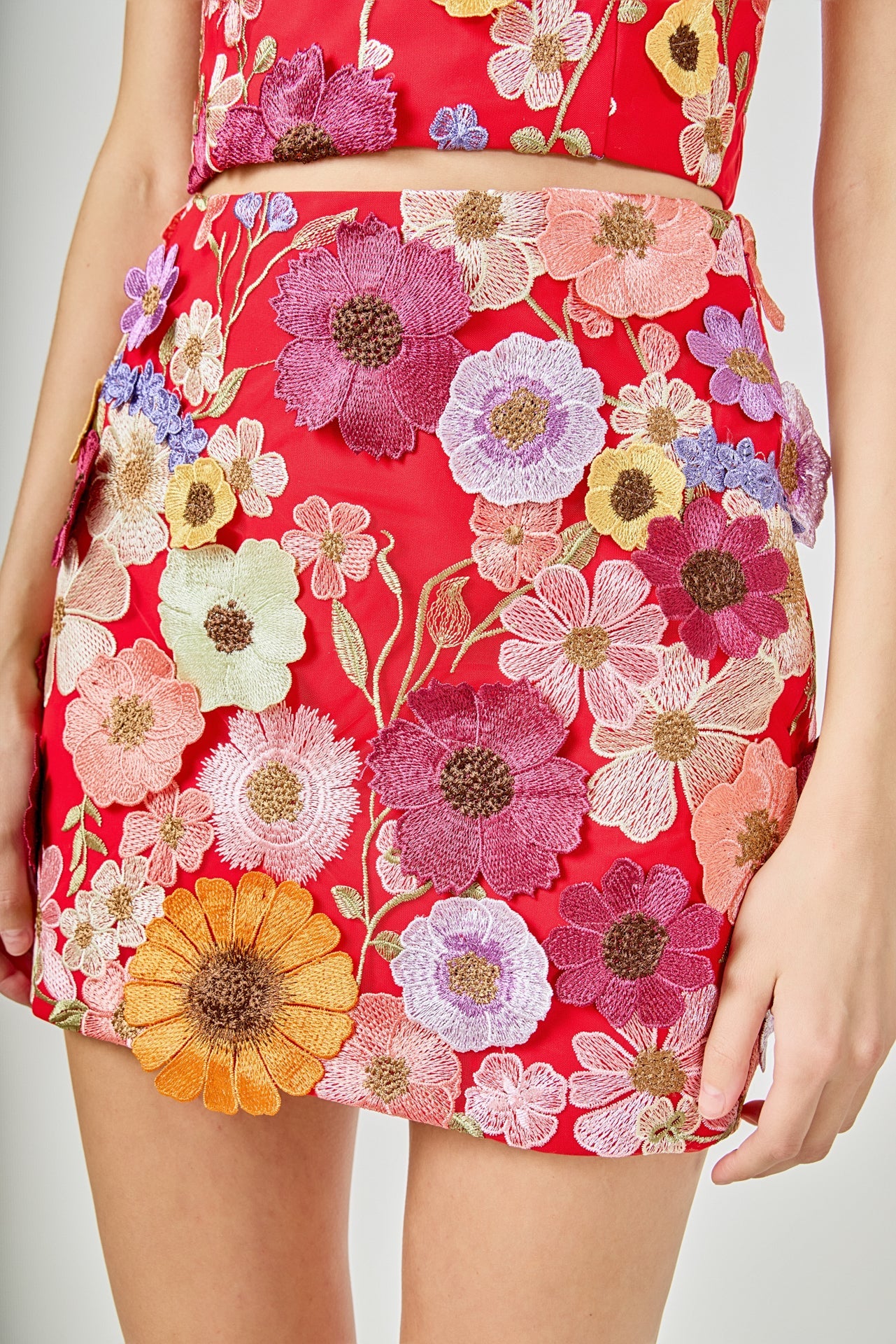 ENDLESS ROSE - Floral Embroidered Skirt - SKIRTS available at Objectrare