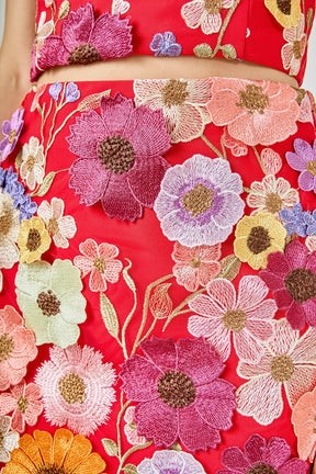 ENDLESS ROSE - Floral Embroidered Skirt - SKIRTS available at Objectrare