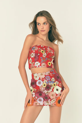Floral Embroidered Skirt