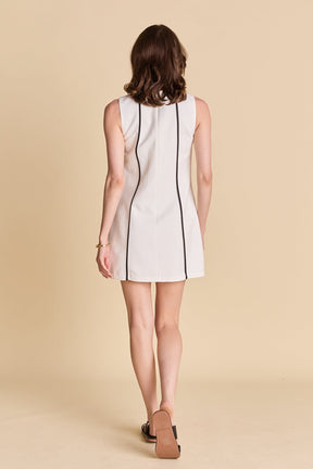 ENDLESS ROSE - Linen Binded Mini Dress - DRESSES available at Objectrare